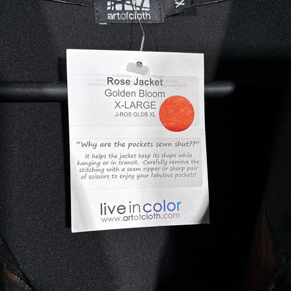 Art Of The Cloth Rose Jacket Golden Bloom Floral Design‎ Size XL - Picture 8 of 13